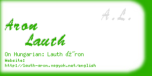 aron lauth business card